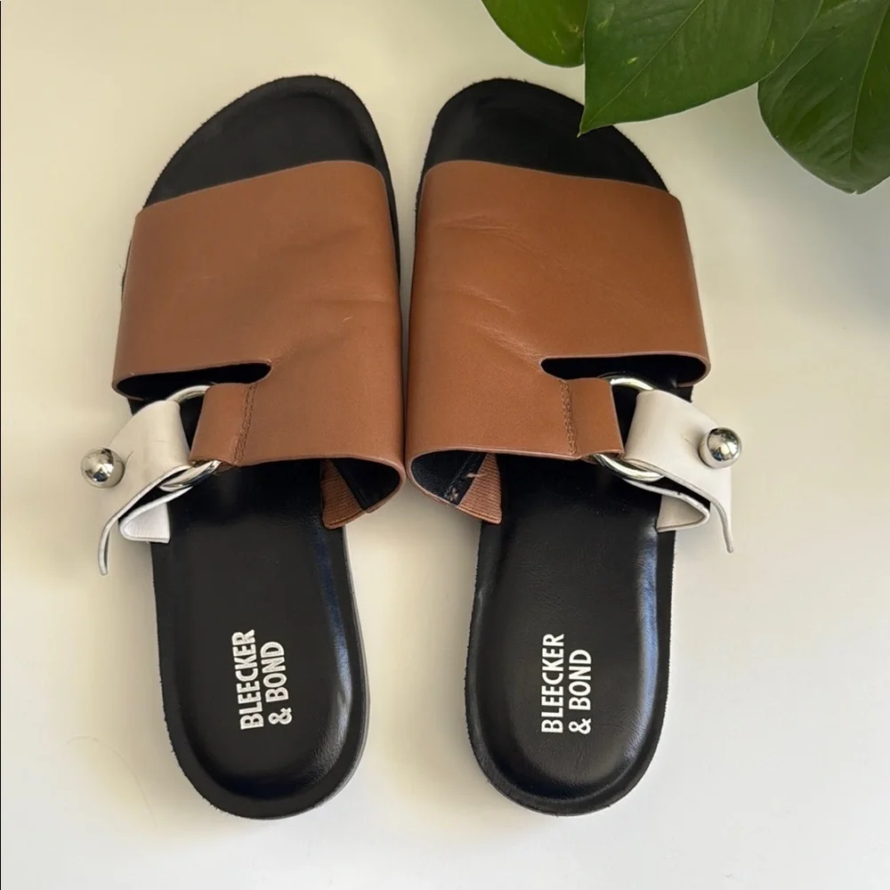 Bleecker & Bond Buckle Regina Sandal Anthropologie Leather Women's Size 8.5